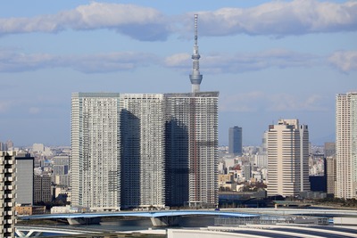 フジテレビから見た東京スカイツリー