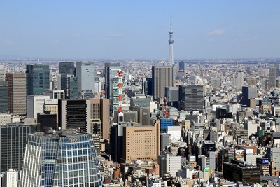 東京タワーから見た東京スカイツリー