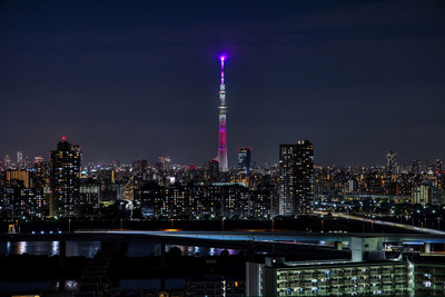 SDGsの17色をイメージした特別ライティング