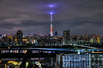 東京スカイツリー来場者5,000万人達成を記念した特別ライティング