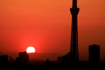 夕焼けと東京スカイツリー
