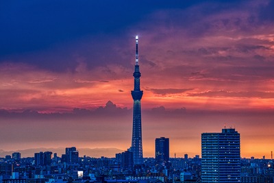 夕焼けと東京スカイツリー
