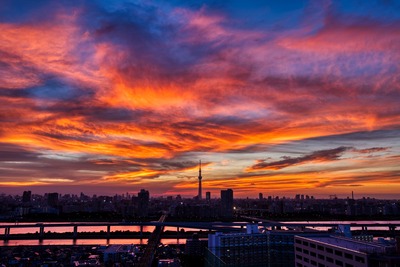 夕焼けと東京スカイツリー