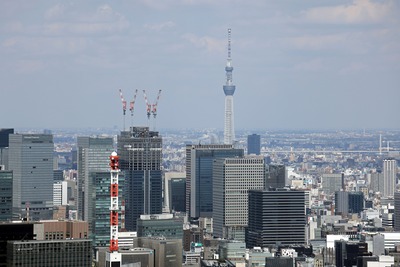 東京タワーから見た東京スカイツリー