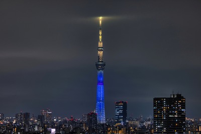 ソラカラちゃんをイメージした特別ライティング