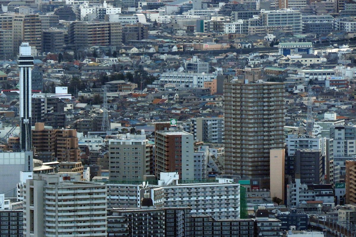 東京スカイツリーから当観測所を見る 15年元旦 東京スカイツリー定点観測所