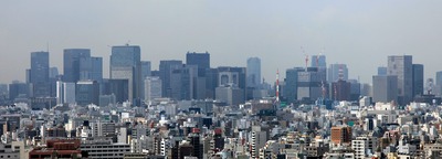 アサヒビールタワーから見た東京超高層ビル群