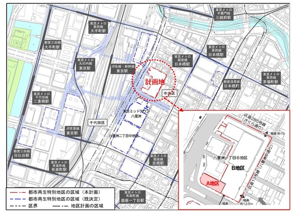 東京駅前八重洲一丁目東A地区第一種市街地再開発事業 位置図