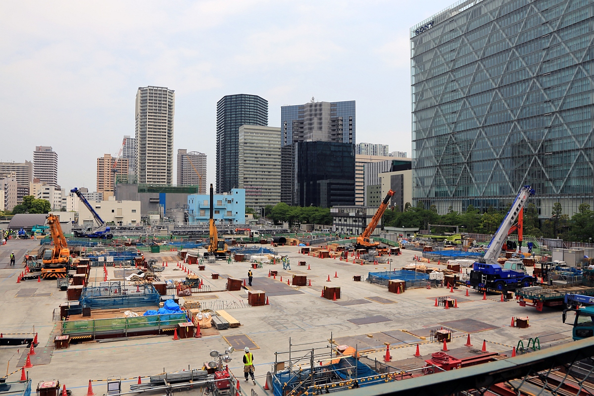 仮称 芝浦水再生センター再構築に伴う上部利用事業の建設状況 13年4月 超高層マンション 超高層ビル 仮称 芝浦水再生センター再構築に伴う上部利用事業の建設状況 13年4月 超高層マンション 超高層ビル