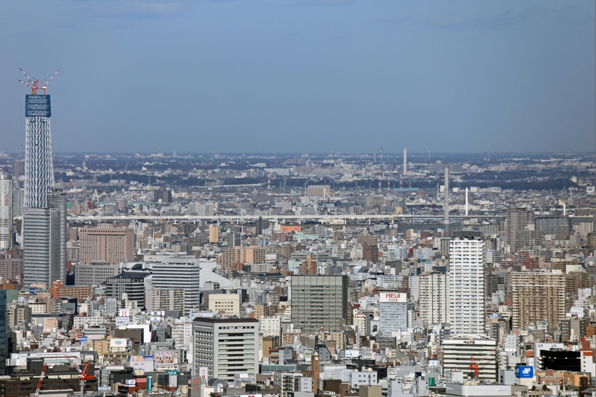 東京タワーから牛久大仏 超高層マンション 超高層ビル