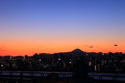 富士山方面の夕景