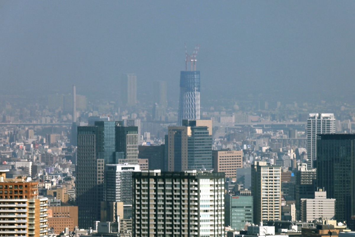都庁と文京シビックから東京スカイツリー 超高層マンション 超高層ビル