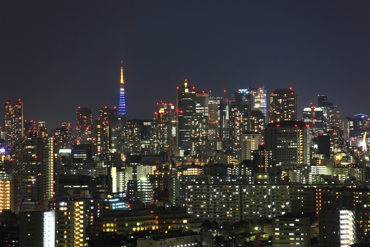 船堀から東京タワー方面 超高層マンション 超高層ビル