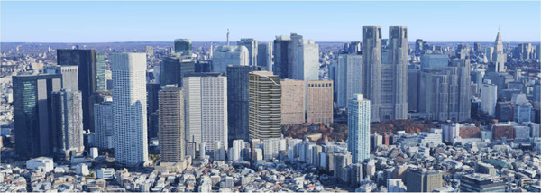 (仮称)西新宿六丁目西・新宿中央公園北西地区第一種市街地再開発事業 スカイラインの形成
