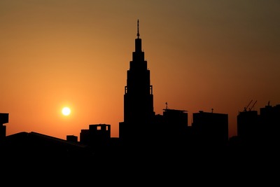 国立競技場から見た夕焼け