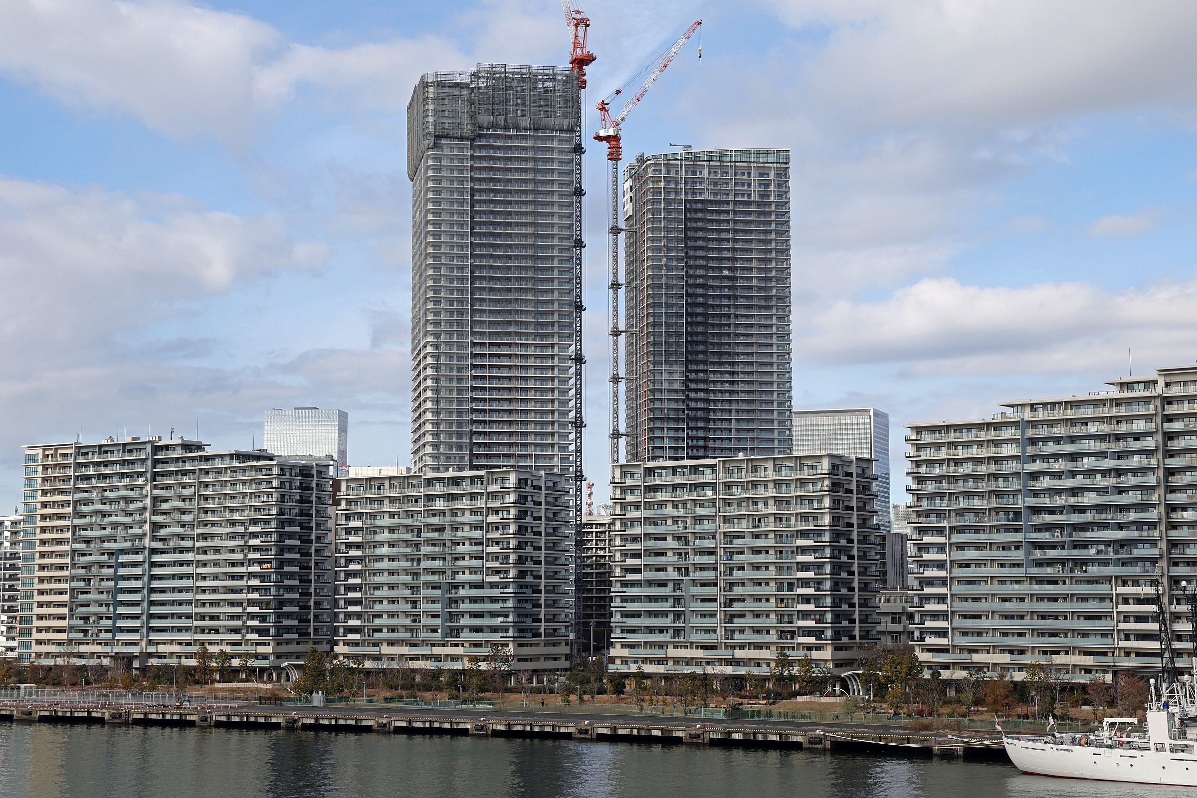 晴海フラッグ SKY DUOの建設状況!地上50階、高さ約180mのツイン 晴海フラッグ SKY DUOの建設状況!地上50階、高さ約180mのツイン
