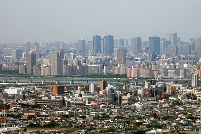 アイ・リンクタウンいちかわの無料展望室から見た東大島方面