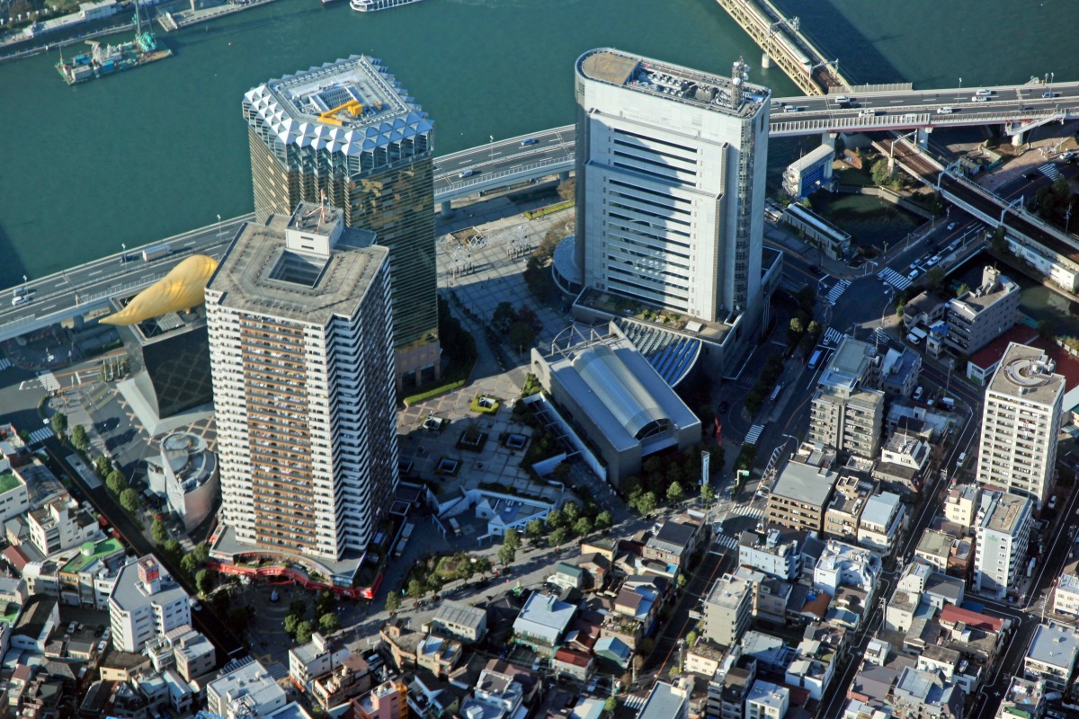 空撮 アサヒビールタワー周辺 超高層マンション 超高層ビル