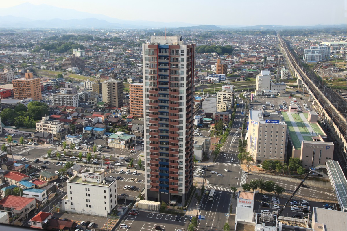 郡山のビックアイからの眺め 超高層マンション 超高層ビル