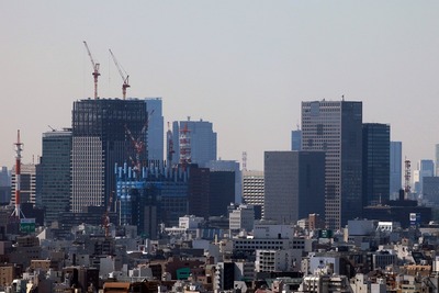 アサヒビールタワーから見た大手町の超高層ビル群