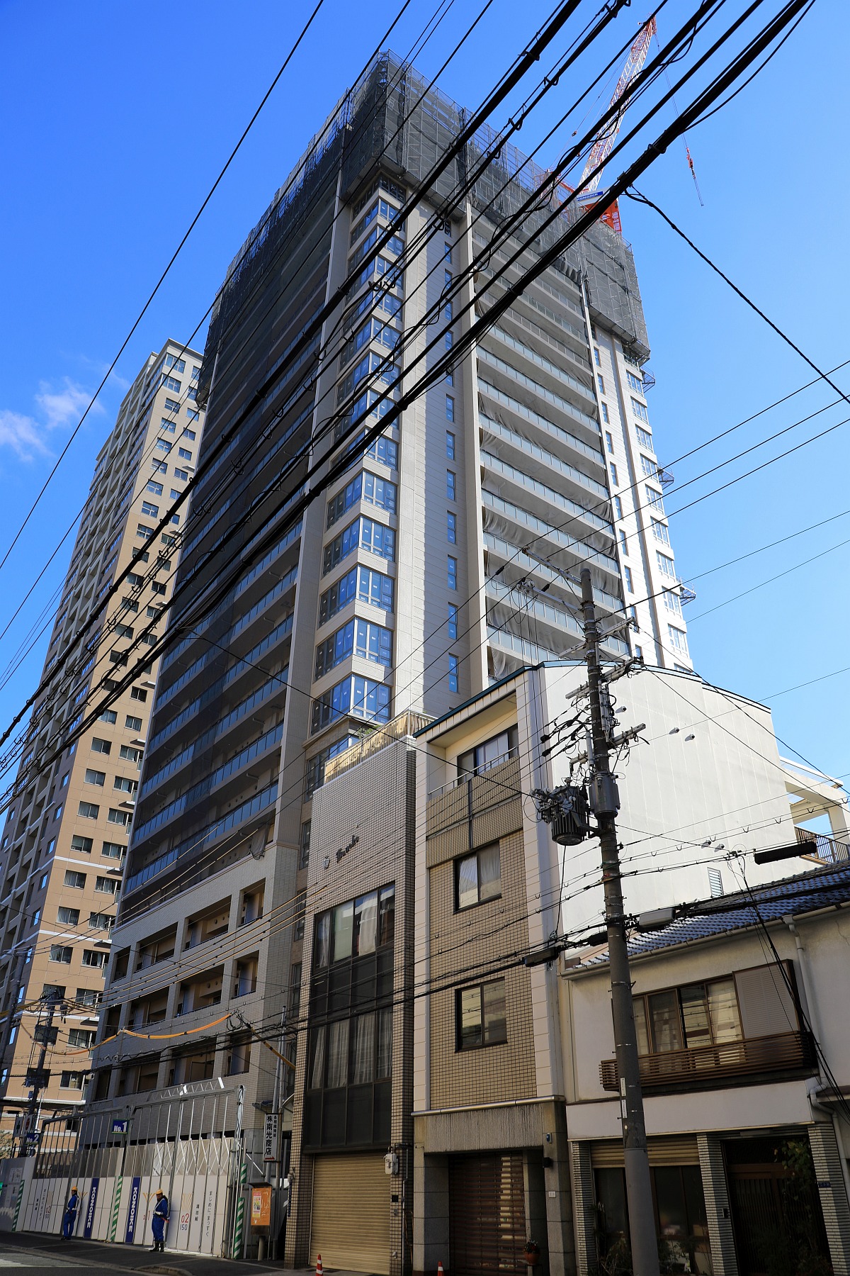 地上40階「グランドメゾン上町台 ザ・タワー」の建設状況（2018.11.24