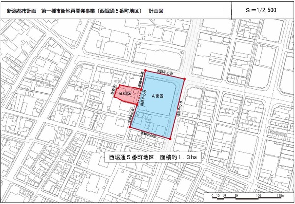 (仮称)西堀通5番町地区市街地再開発事業 計画図