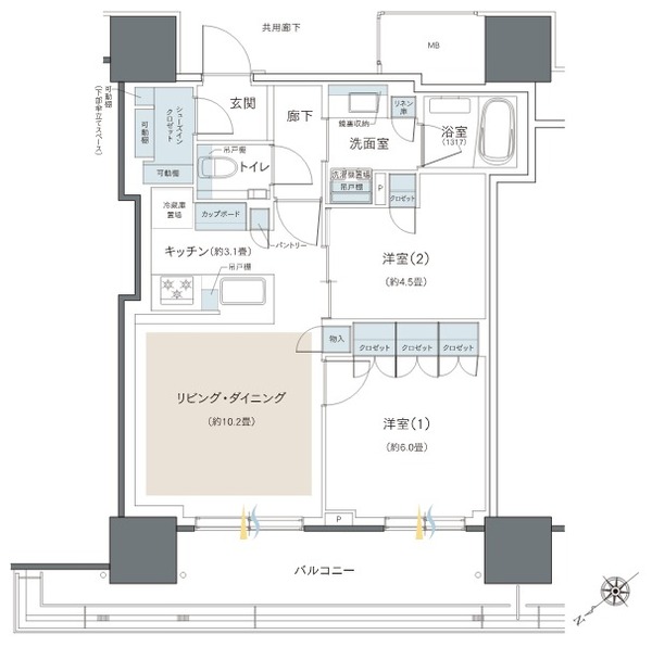 ブリリアタワー浅草柳橋 56Qタイプ