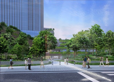 四谷駅前地区第一種市街地再開発事業 完成予想図