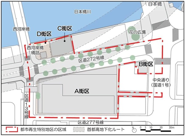 日本橋一丁目1・2番地区 配置図