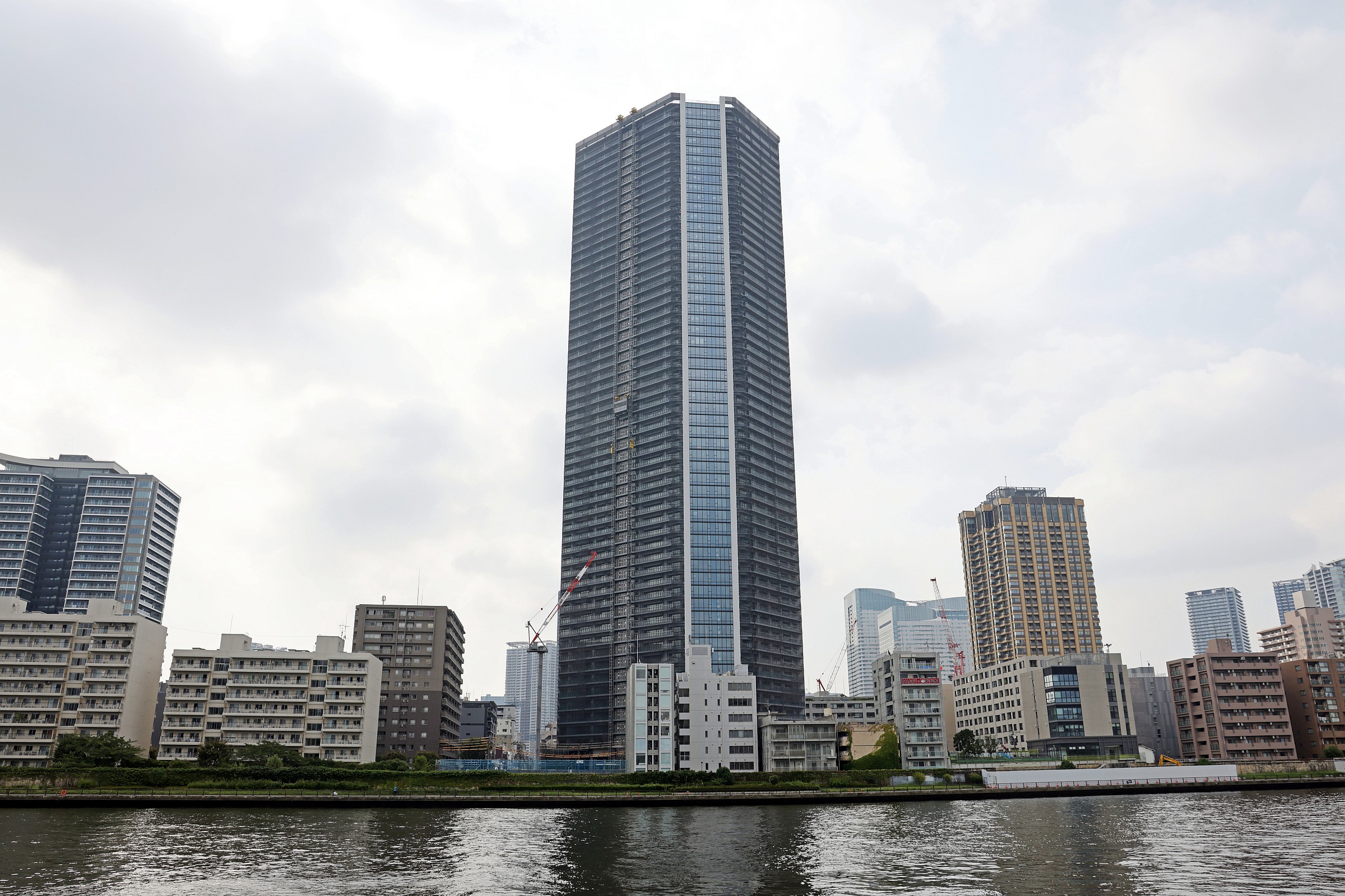 地上58階「グランドシティタワー月島」の建設状況！隅田川テラス