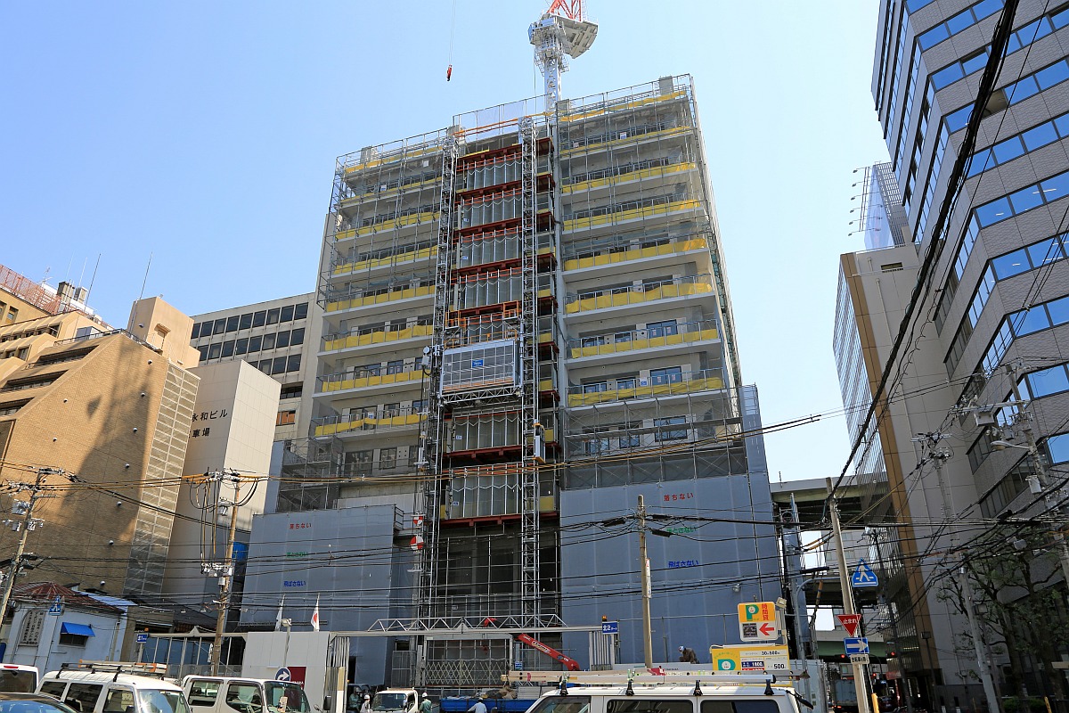 地上38階「ブランズタワー御堂筋本町」の建設状況(2016.4.30) 超高層マンション・超高層ビル 地上38階「ブランズタワー御堂筋本町」の建設状況(2016.4.30) 超高層マンション・超高層ビル
