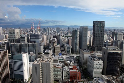 ブリーゼタワーから見た大阪の超高層ビル群