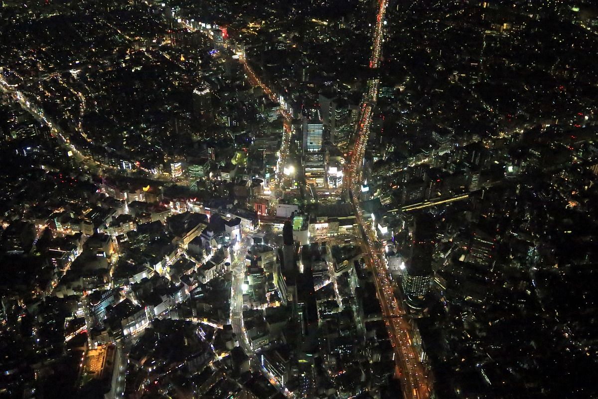 渋谷駅周辺の夜景をヘリから空撮してみた 超高層マンション 超高層ビル 渋谷駅周辺の夜景をヘリから空撮してみた 超高層マンション 超高層ビル