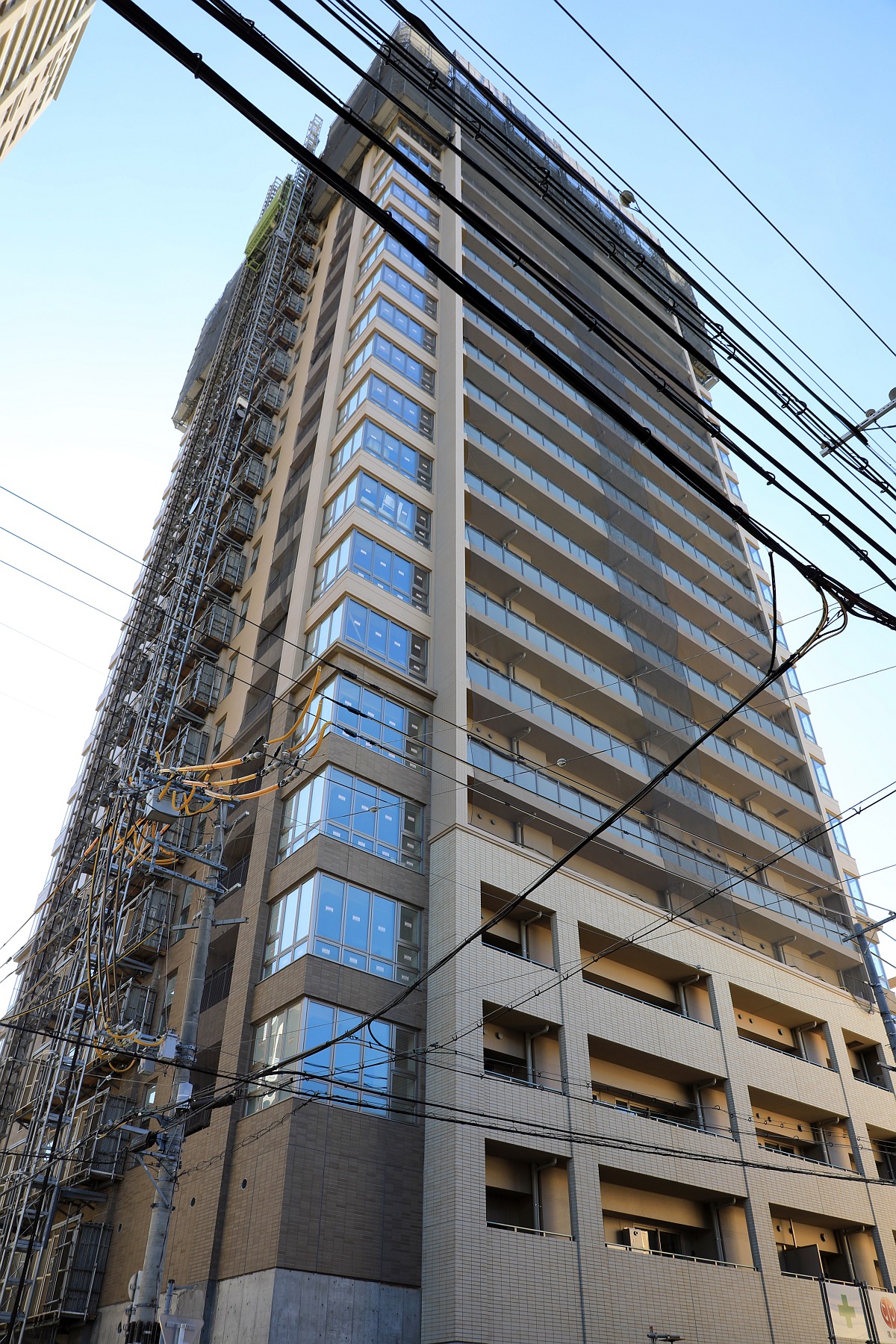 地上40階「グランドメゾン上町台 ザ・タワー」の建設状況（2018.11.24
