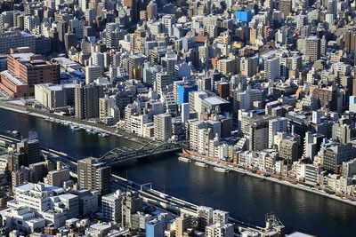 東京スカイツリーから見た(仮称)蔵前2丁目計画方面