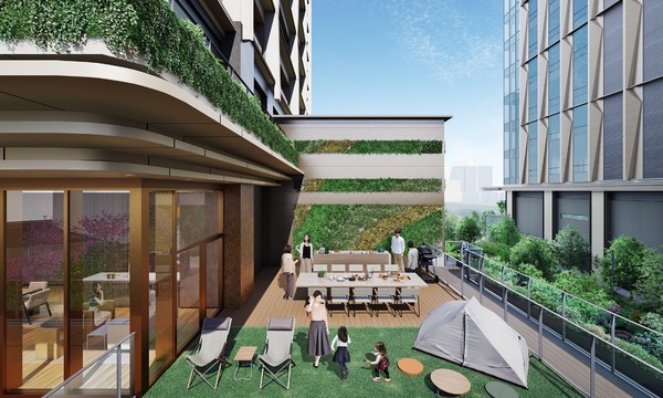 ブランズタワー大崎 グランピングテラス完成予想CG