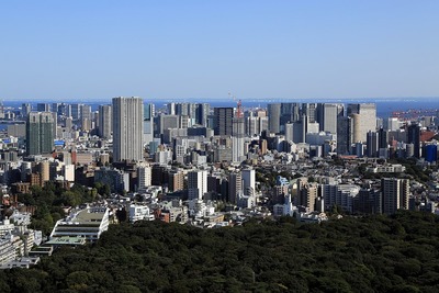 恵比寿ガーデンプレイスタワーから見た高輪台・品川方面