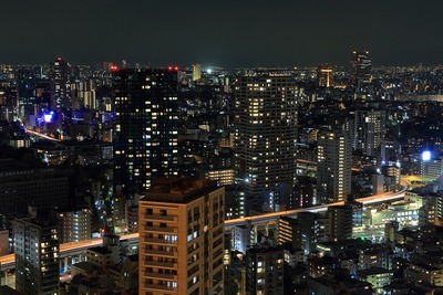 東京タワーから麻布十番方面の夜景