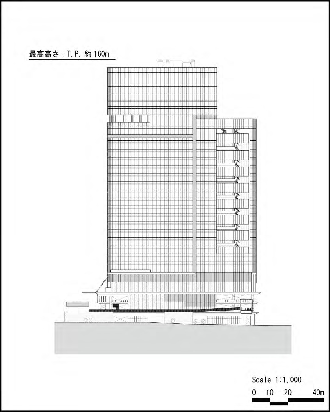地上29階、高さ約160m「(仮称)品川駅西口地区A地区新築計画」の 地上29階、高さ約160m「(仮称)品川駅西口地区A地区新築計画」の