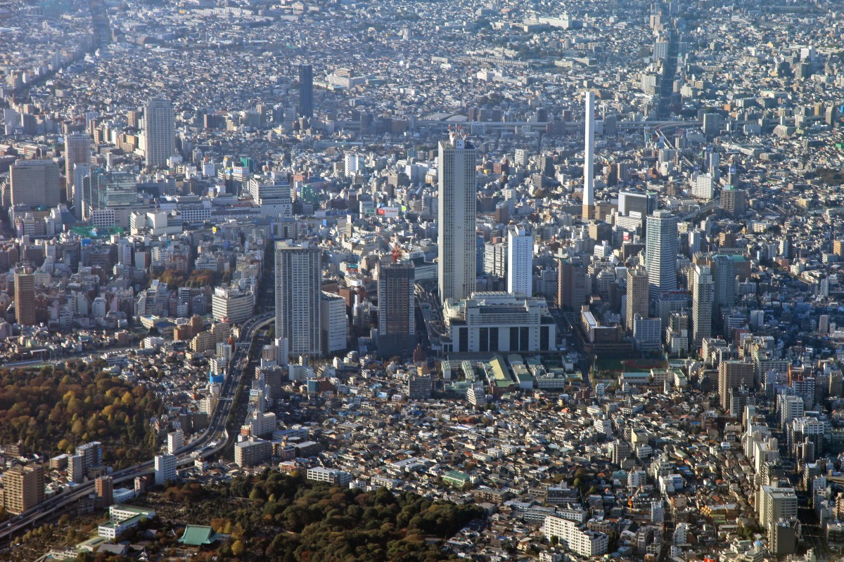 空撮 池袋 超高層マンション 超高層ビル