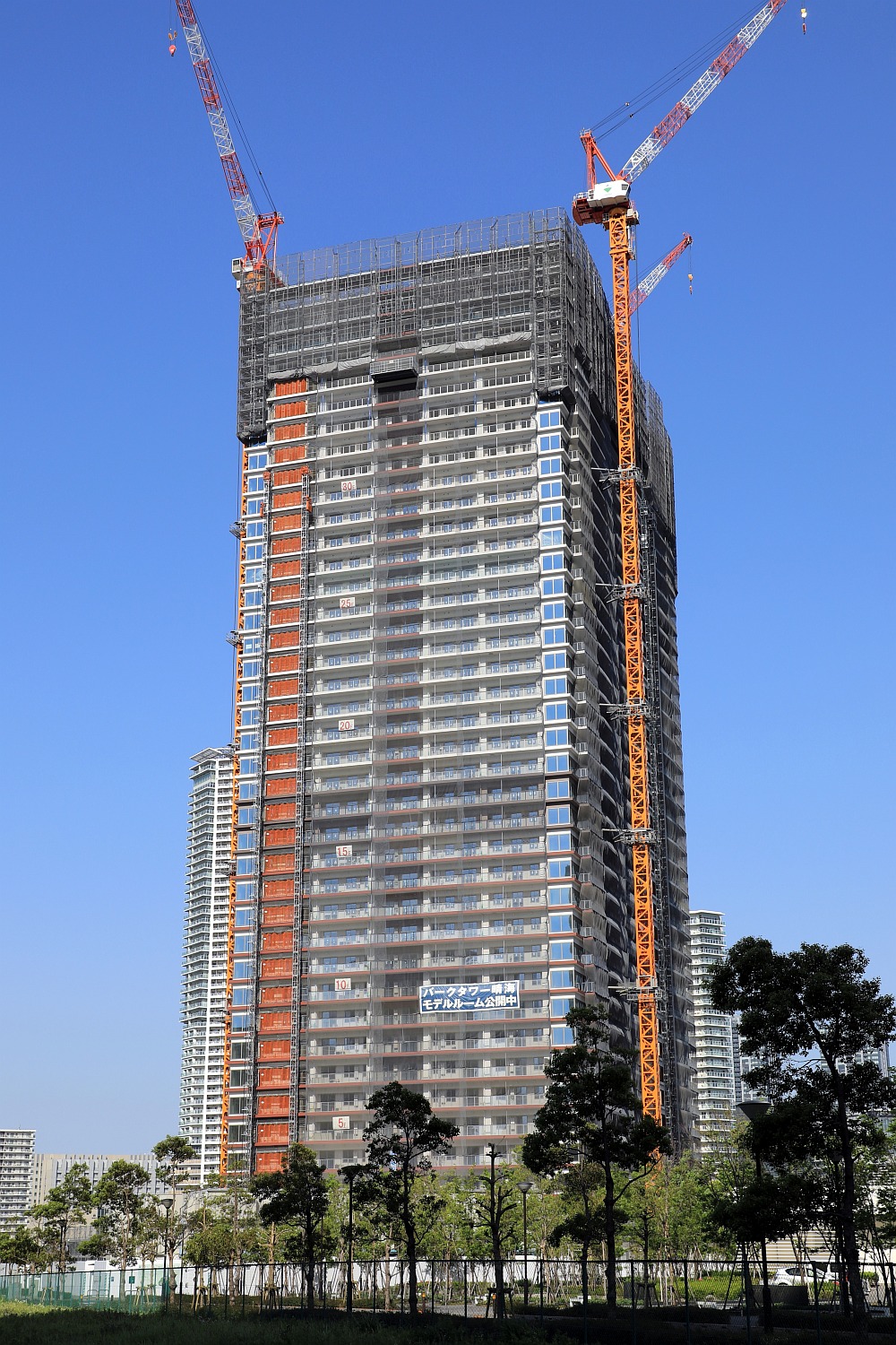 39階部分建設中「パークタワー晴海」の建設状況（2018.5.5） 超高層マンション・超高層ビル