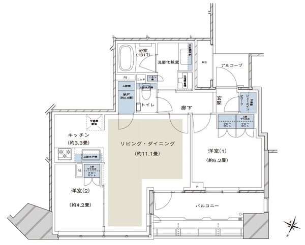 ドレッセタワー南町田グランベリーパーク 55Aタイプ