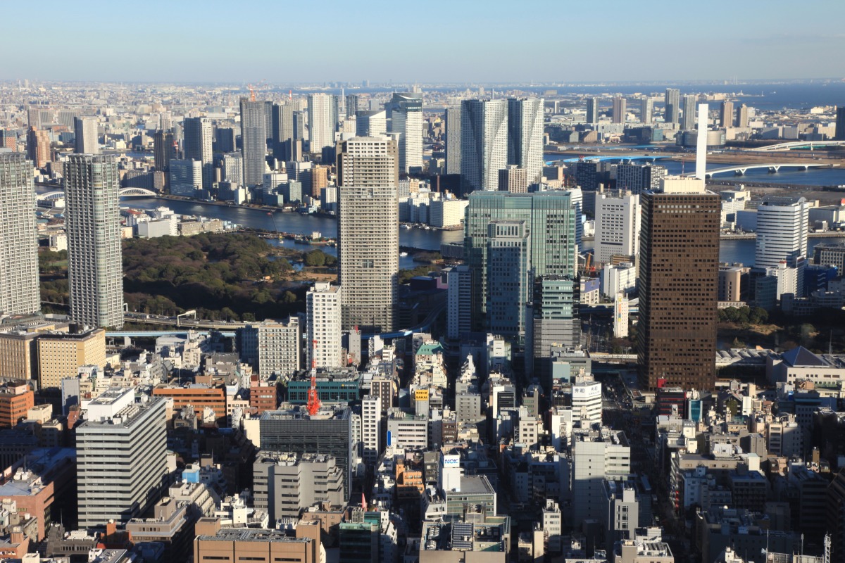 東京タワーから汐留 浜松町 勝どき 豊洲方面 超高層マンション 超高層ビル