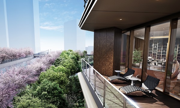 ブランズタワー大崎 ウッドデッキテラス完成予想CG