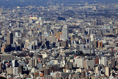 東京スカイツリーから見たパークタワー滝野川方面