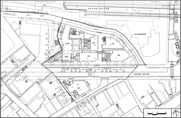 石神井公園駅南口西地区第一種市街地再開発事業 1階平面図
