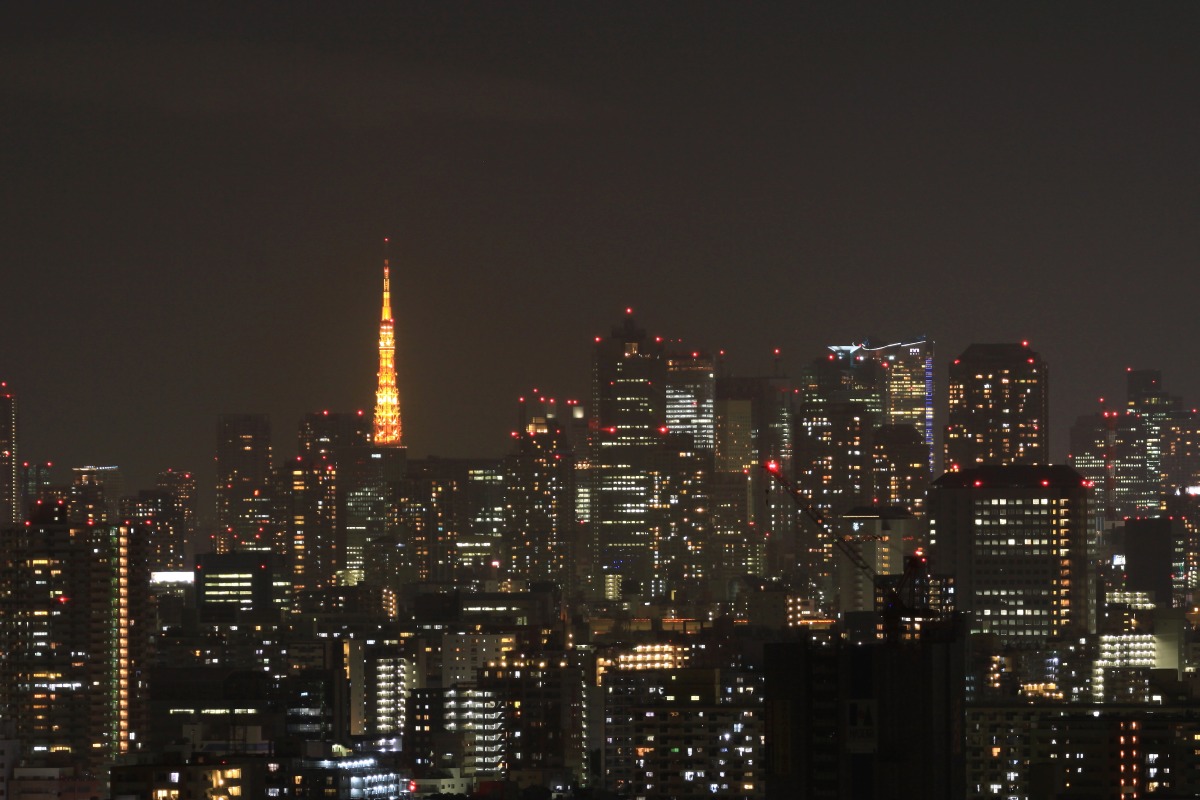 東京タワーの夏バージョンと冬バージョンのライトアップ 超高層マンション 超高層ビル