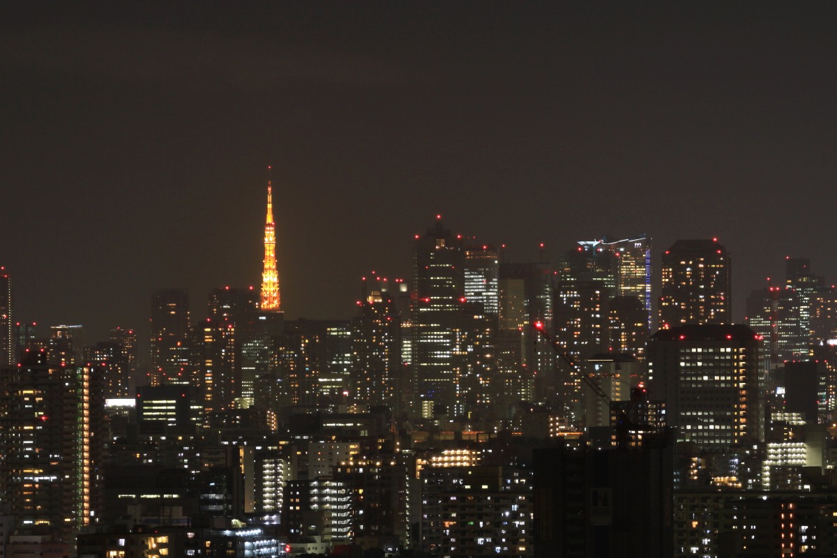 東京タワーの夏バージョンと冬バージョンのライトアップ 超高層マンション 超高層ビル 東京タワーの夏バージョンと冬バージョンのライトアップ 超高層マンション 超高層ビル