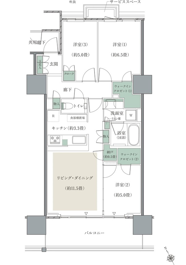 リーフシティ市川 ザ・タワー S72F1タイプ