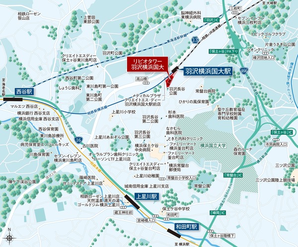 リビオタワー羽沢横浜国大 現地案内図